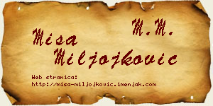 Miša Miljojković vizit kartica